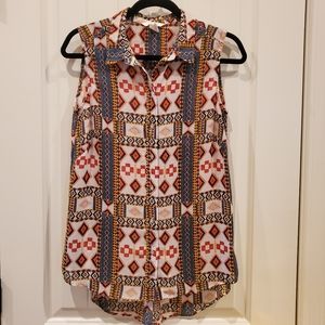 H&M Graphic Geometric Shapes Sleeveless Top